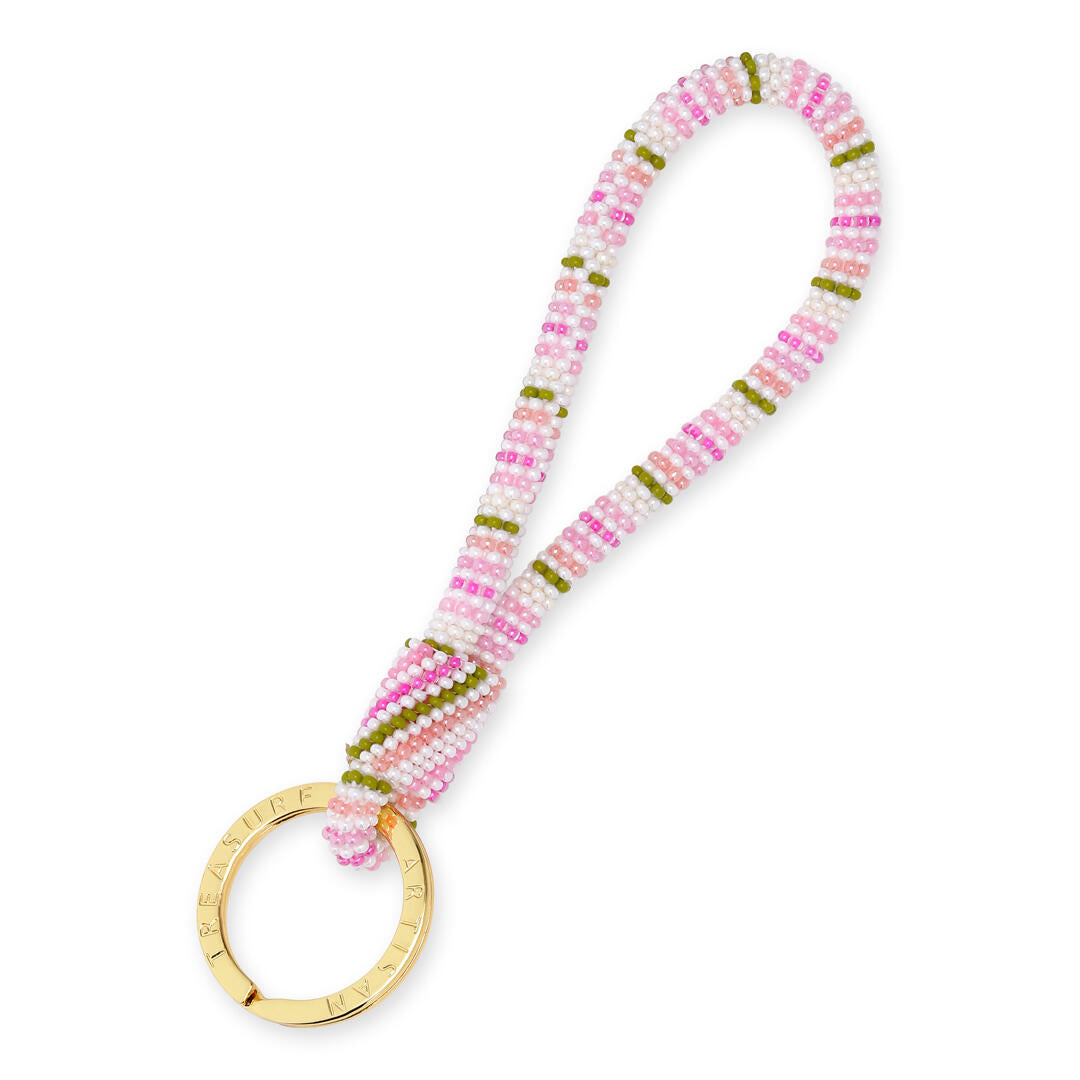 Malia nøglering - oliven/hvid/pink/rosa/coral